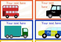 Editable Vehicle Themed Stickers