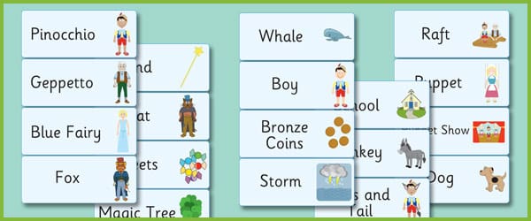 Pinocchio Word Flashcards