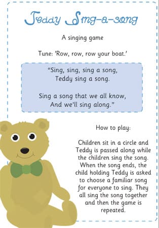 Teddy Sing A Song Game / Activity