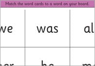 Phase 3: Tricky Words Bingo