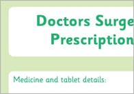 Prescription Form – Doctor’s Surgery Role Play