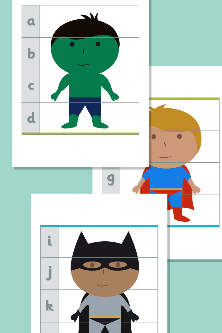 Superhero Alphabet Puzzles