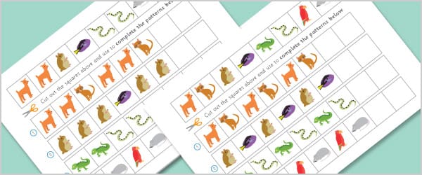 Pets Worksheets - Complete The Pattern / Sequence