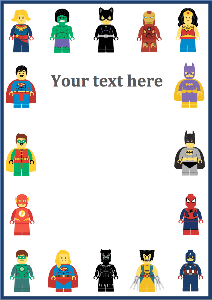 Superhero Editable Notepaper