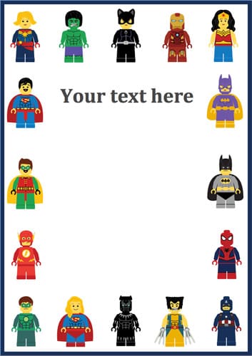 Superhero Editable Notepaper