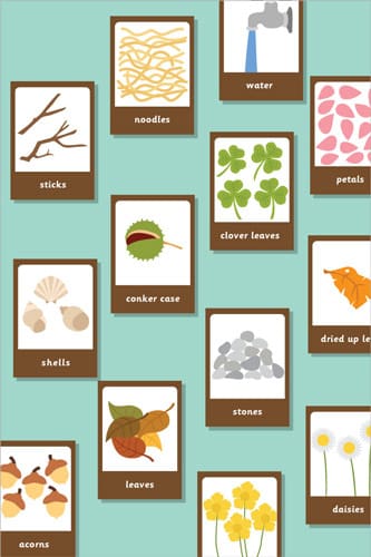 Mud Kitchen Ingredients Playing Cards