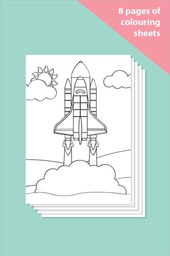 Space Themed Colouring In Sheets - Mindfulness Resource