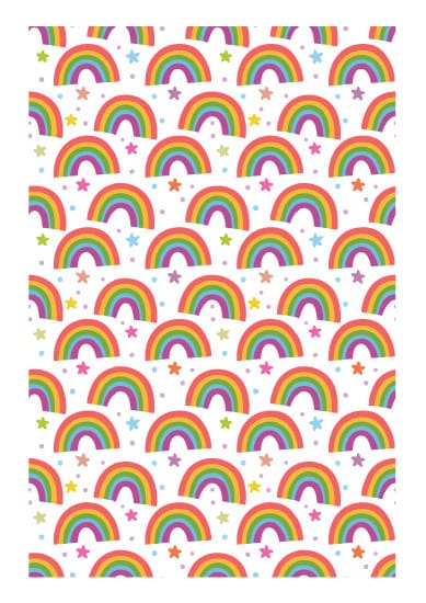Rainbow & Stars Repeating Pattern