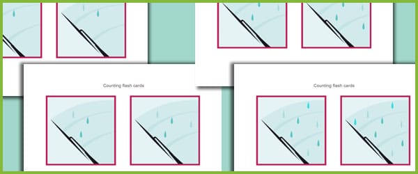 Raindrops Counting Flash cards