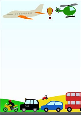 Vehicles notepaper