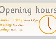 Opening Hours Sign