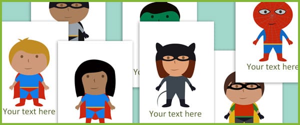 Editable superhero illustrations