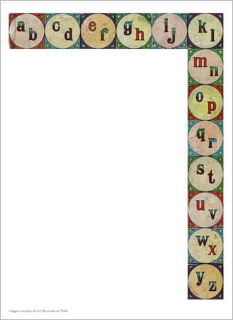 Vintage lowercase alphabet