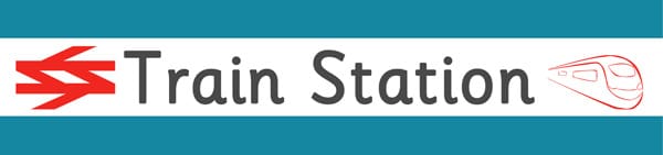 Train Station Role-Play Sign