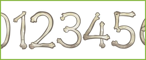 Bone Themed Numbers