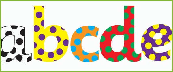 Polka-dot display letters