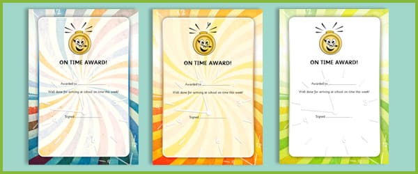 'Punctuality' Certificates