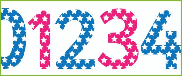 Star patterned display numbers