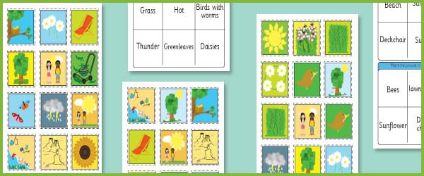 Summer Topic Bingo Cards