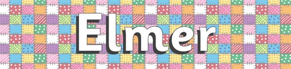 Elmer The Elephant Display Banner –Patchwork Design