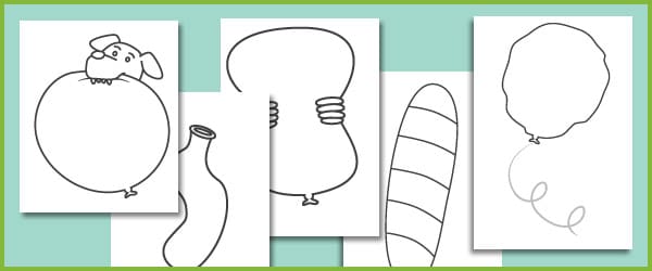 The Blue Balloon Colouring Sheets