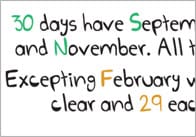 Remembering the Months Rhyme