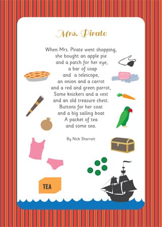 Mrs Pirate - Illustrated Poem