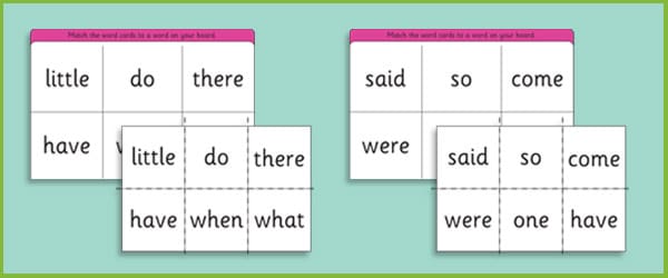 Phase 4: Tricky Words Bingo