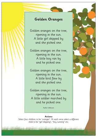 Golden Oranges Summer Poem