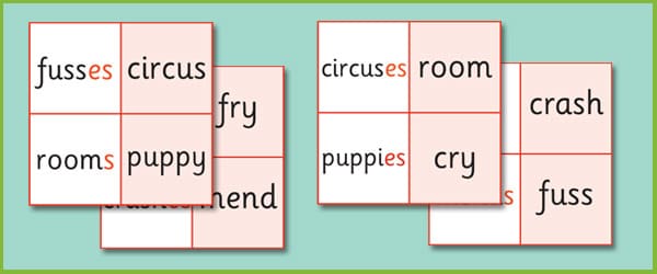 Phase 6 's' and 'es' Suffix Loop Cards