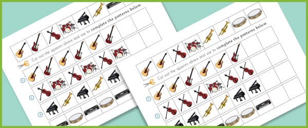 Musical Instrument Worksheets