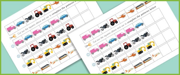 Vehicle Pattern Worksheet
