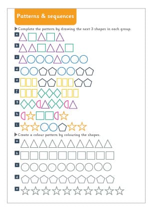 Patterns and Sequences Maths Worksheet
