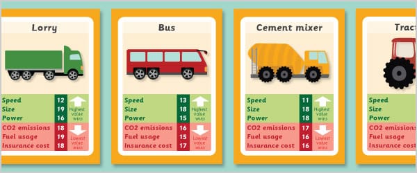 Vehicle Playing Cards
