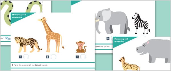 Zoo Animals Measuring Activity Mats