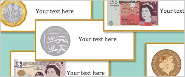 British Currency Editable Labels