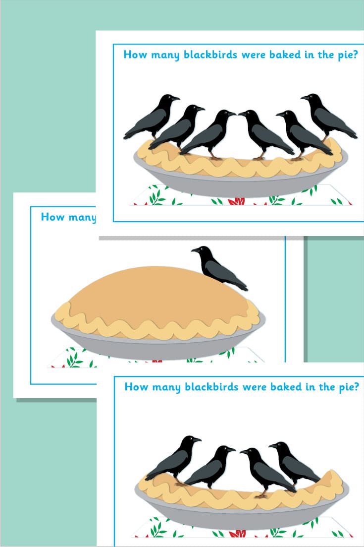 ‘Blackbirds Baked in a Pie’ Counting Flash Cards