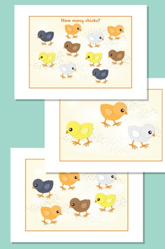 Estimating / Counting Chicks Flash Cards