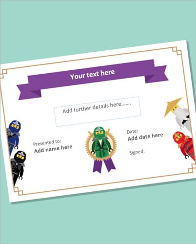 Editable Ninja Themed Certificate