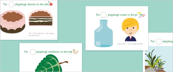 One More & One Less Calculation Playdough Mats