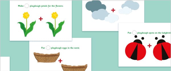 Addition Playdough Activity Mats / Sheets