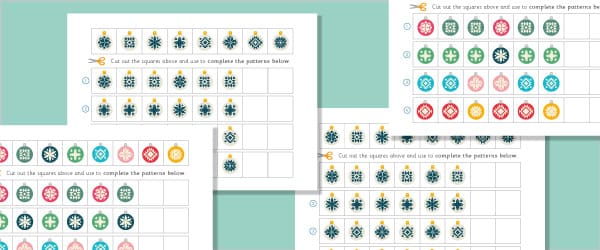 Christmas Baubles Maths Worksheets