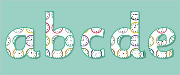 Clock Display Letters & Numbers