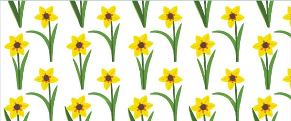 Daffodil Printable A4 Repeat Pattern