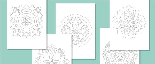 Diwali Patterns Colouring In