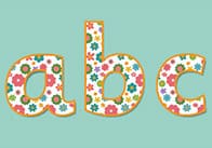 Flower Pattern Display Letters & Numbers