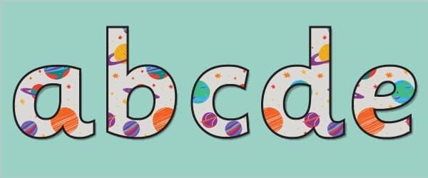 Space / Planet Display Letters & Numbers