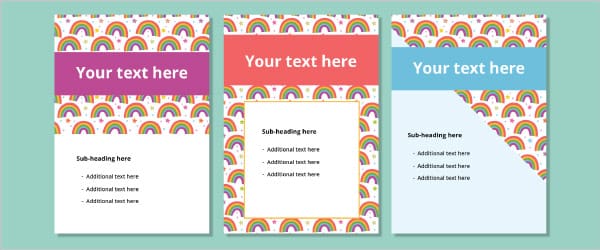 Rainbow & Stars Editable Posters