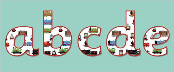 Printable Train Display Letters & Numbers