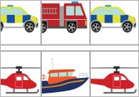 Emergency Vehicles Complete The Pattern Worksheets